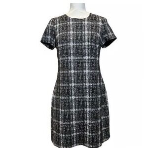 Classic Black and White Plaid Dress